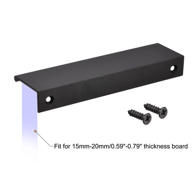 Harfington 150mm x 40mm Aluminum Thicken Type Cabinet Edge Pull Handle Black