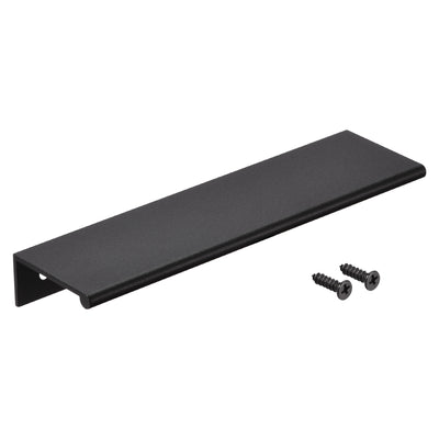Harfington 150mm x 40mm Aluminum Thicken Type Cabinet Edge Pull Handle Black