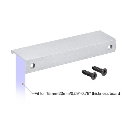 Harfington 150mm x 40mm Aluminum Thicken Type Cabinet Edge Pull Handle Silver Tone