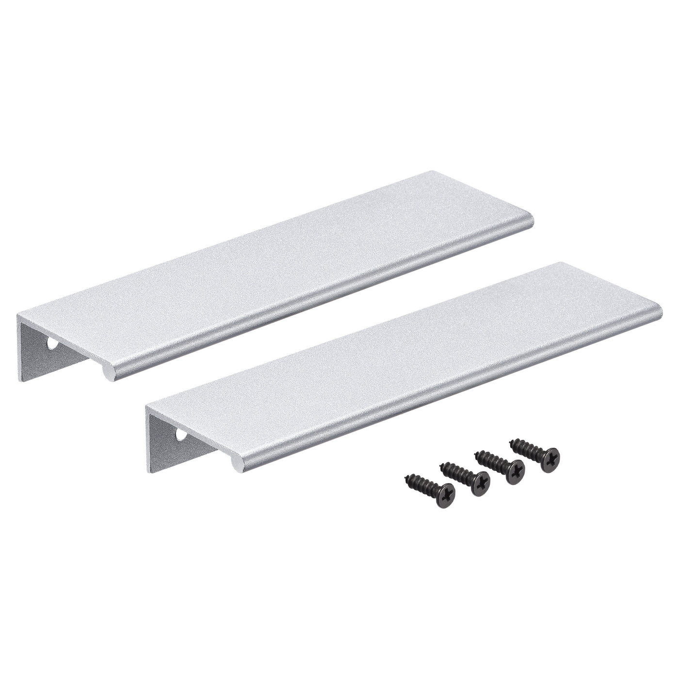 Harfington 150mm x 40mm Aluminum Thicken Type Cabinet Edge Pull Handle Silver Tone 2 Pcs