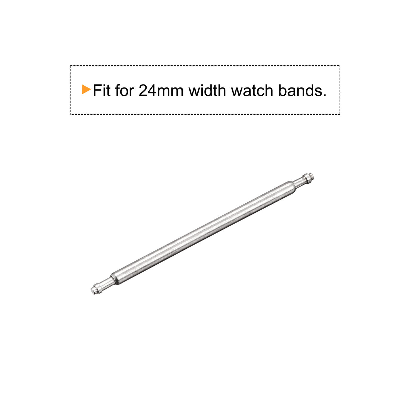 Harfington 24mm Watch Band Pin 1.4mm Dia Steel Single Flanged End Spring Bar Pins 200pcs