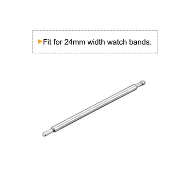 Harfington 24mm Watch Band Pin 1.4mm Dia Steel Single Flanged End Spring Bar Pins 200pcs