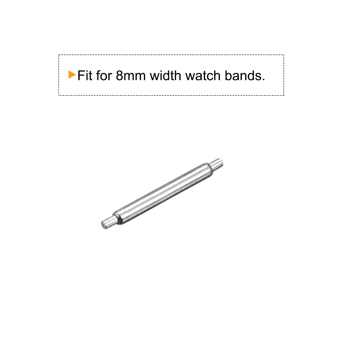 Harfington 20pcs Watch Band Pin 8mm Stainless Steel Spring Bar Pins 1.2mm Dia.