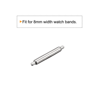 Harfington 20pcs Watch Band Pin 8mm Stainless Steel Spring Bar Pins 1.5mm Dia.