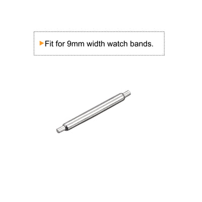 Harfington 20pcs Watch Band Pin 9mm Stainless Steel Spring Bar Pins 1.2mm Dia.
