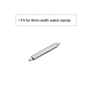 Harfington 20pcs Watch Band Pin 9mm Stainless Steel Spring Bar Pins 1.5mm Dia.
