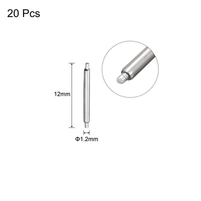 Harfington 20pcs Watch Band Pin 10mm Stainless Steel Spring Bar Pins 1.2mm Dia.