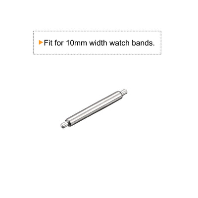 Harfington 20pcs Watch Band Pin 10mm Stainless Steel Spring Bar Pins 1.5mm Dia.