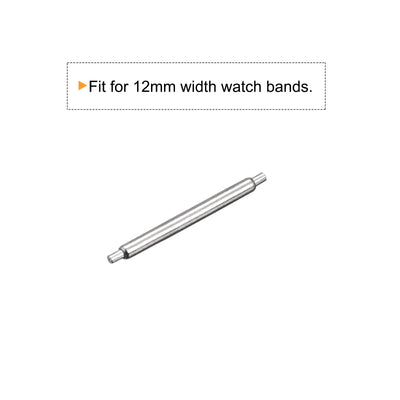 Harfington 20pcs Watch Band Pin 12mm Stainless Steel Spring Bar Pins 1.2mm Dia.