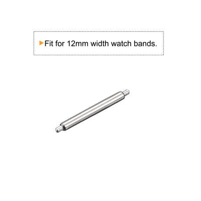 Harfington 20pcs Watch Band Pin 12mm Stainless Steel Spring Bar Pins 1.5mm Dia.