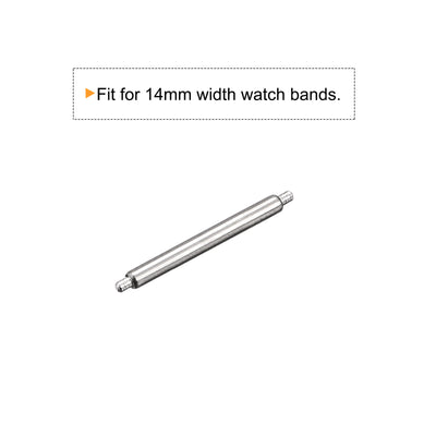 Harfington 20pcs Watch Band Pin 14mm Stainless Steel Spring Bar Pins 1.5mm Dia.