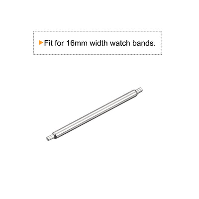 Harfington 20pcs Watch Band Pin 16mm Stainless Steel Spring Bar Pins 1.2mm Dia.