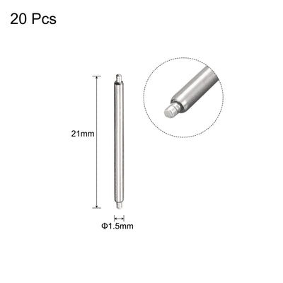 Harfington 20pcs Watch Band Pin 19mm Stainless Steel Spring Bar Pins 1.5mm Dia.