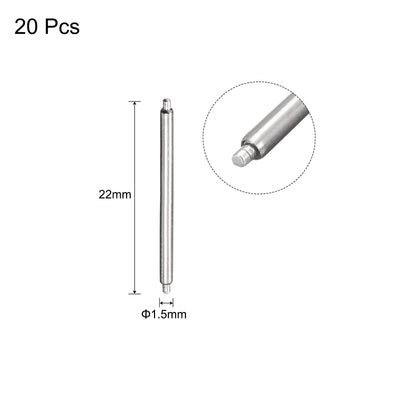 Harfington 20pcs Watch Band Pin 20mm Stainless Steel Spring Bar Pins 1.5mm Dia.