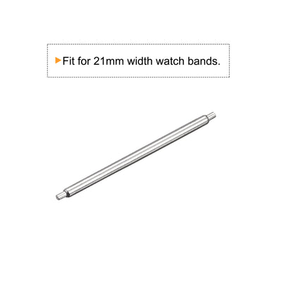 Harfington 20pcs Watch Band Pin 21mm Stainless Steel Spring Bar Pins 1.2mm Dia.
