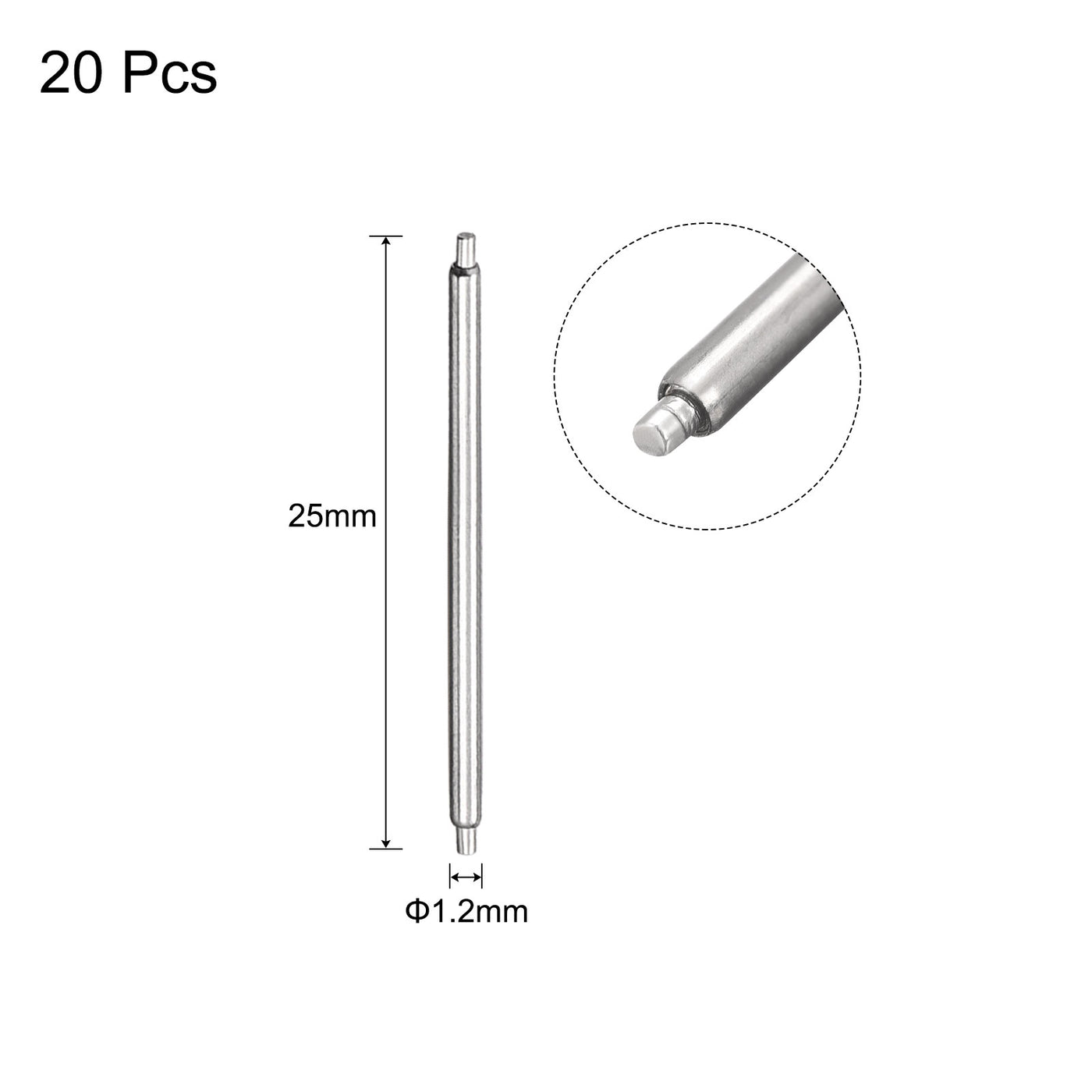 Harfington 20pcs Watch Band Pin 23mm Stainless Steel Spring Bar Pins 1.2mm Dia.