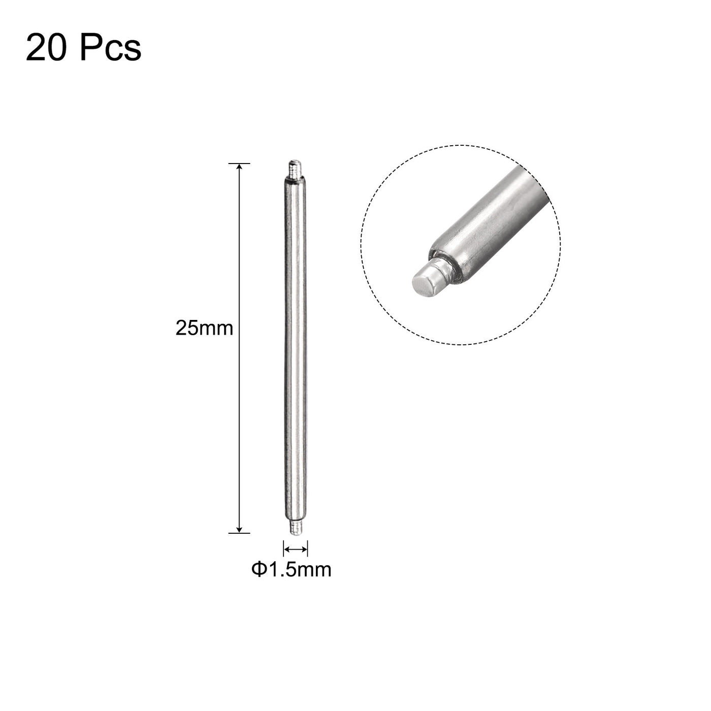Harfington 20pcs Watch Band Pin 23mm Stainless Steel Spring Bar Pins 1.5mm Dia.