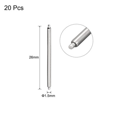 Harfington 20pcs Watch Band Pin 24mm Stainless Steel Spring Bar Pins 1.5mm Dia.