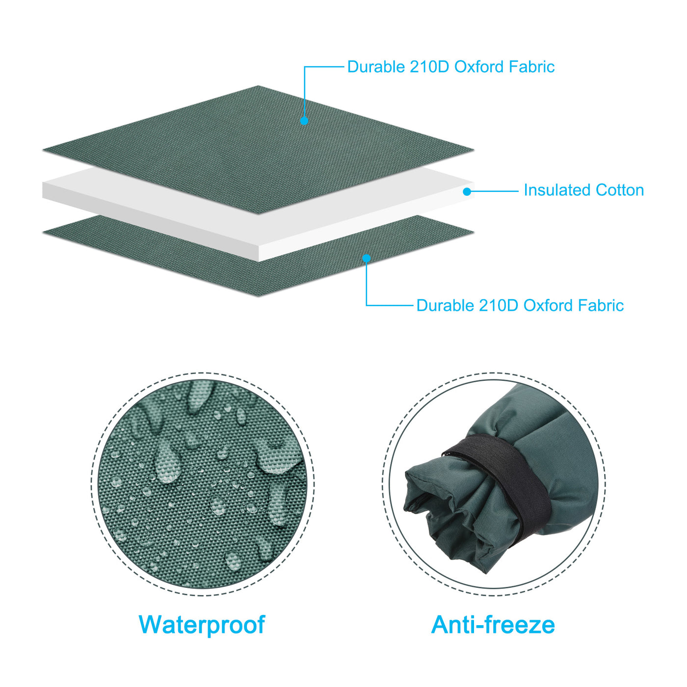 Harfington Water Faucet Cover Oxford Fabric Socks Protector for Winter Freeze Protection