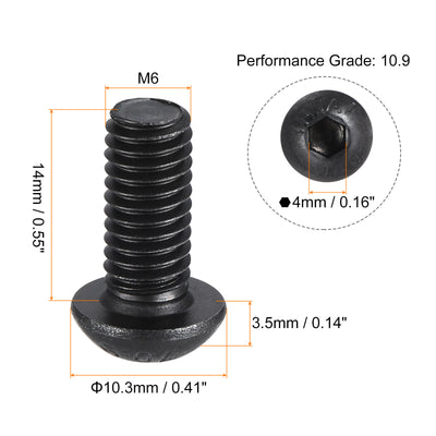 Harfington Hex Socket Button Head Cap Bolts, Alloy Steel Screws