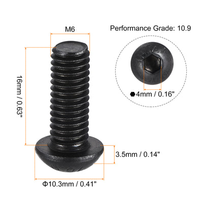 Harfington Hex Socket Button Cap Screws, Alloy Steel Bolts