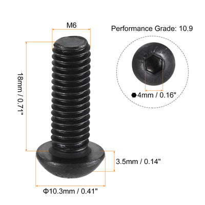 Harfington Hex Socket Button Head Cap Bolts, Alloy Steel Screws