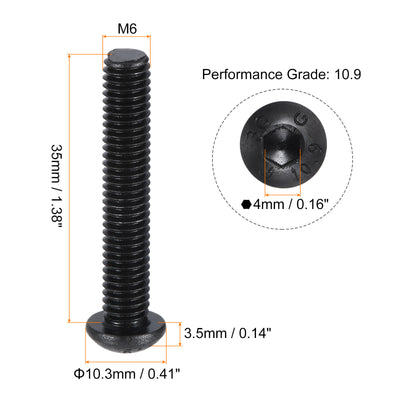 Harfington Hex Socket Button Head Cap Bolts, Alloy Steel Screws