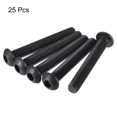 Harfington M6x40mm Hex Socket Button Head Cap Bolts Screws Alloy Steel 25pcs