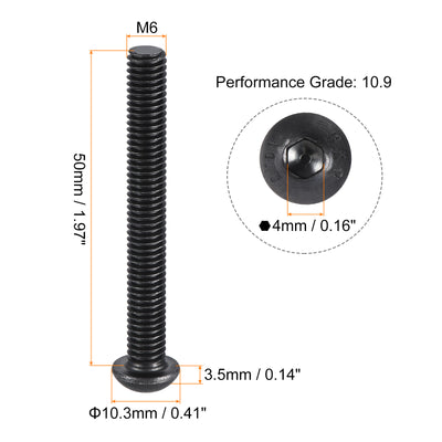 Harfington Hex Socket Button Head Cap Bolts Screws Alloy Steel