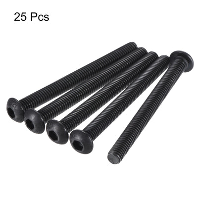 Harfington M6x60mm Hex Socket Button Head Cap Bolts Screws Alloy Steel 25pcs