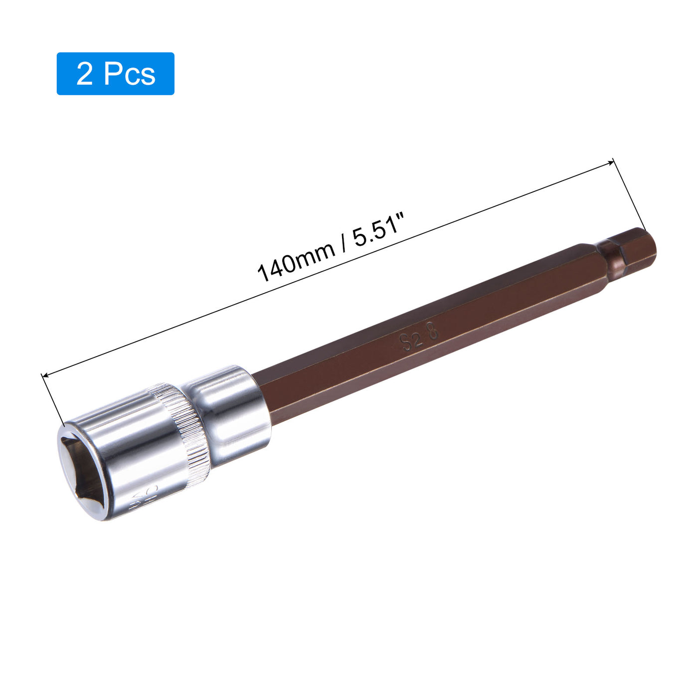 Harfington Hex Bit Socket, S2 Steel Bit, CR-V Socket