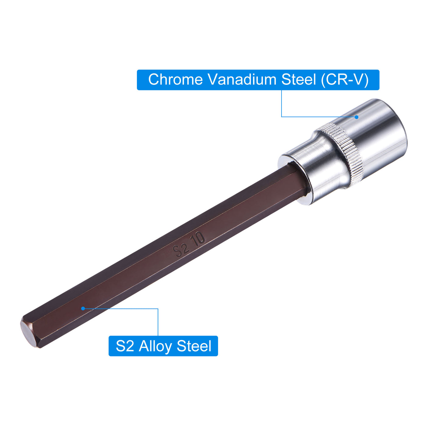 Harfington Hex Bit Socket, S2 Steel Bit, CR-V Socket