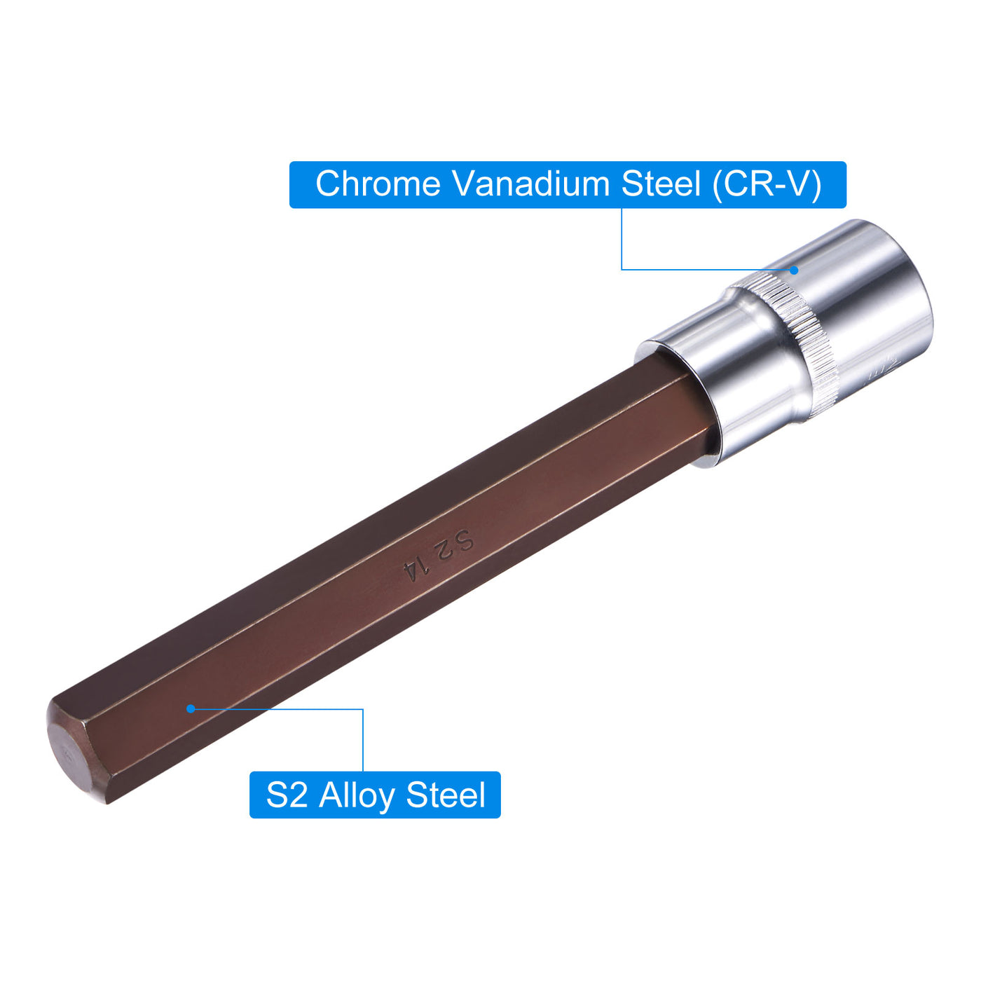 Harfington Hex Bit Socket, S2 Steel Bit, CR-V Socket