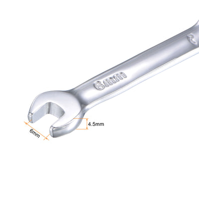 Harfington Stubby Ratcheting Combination Wrench Metric 72 Teeth Box Ended Tools, CR-V