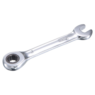 Harfington Stubby Ratcheting Combination Wrench Metric 72 Teeth Box Ended Tools, CR-V