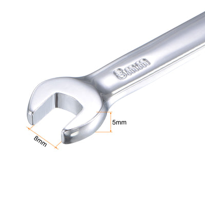 Harfington Stubby Ratcheting Combination Wrench Metric 72 Teeth Box Ended Tools, CR-V