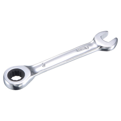 Harfington Stubby Ratcheting Combination Wrench Metric 72 Teeth Box Ended Tools, CR-V