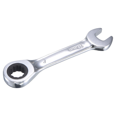 Harfington Stubby Ratcheting Combination Wrench Metric 72 Teeth Box Ended Tools, CR-V