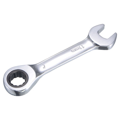 Harfington Stubby Ratcheting Combination Wrench Metric 72 Teeth Box Ended Tools, CR-V