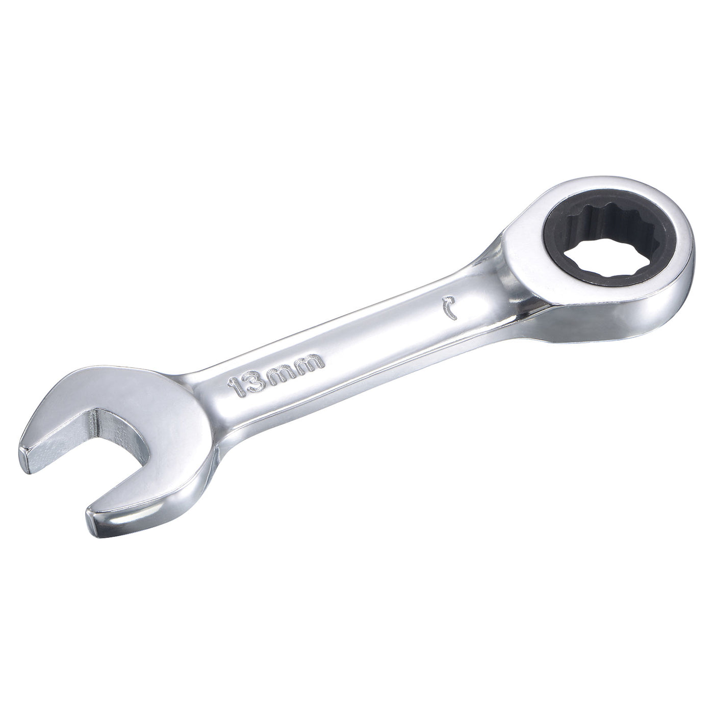 Harfington Stubby Ratcheting Combination Wrench Metric 72 Teeth Box Ended Tools, CR-V
