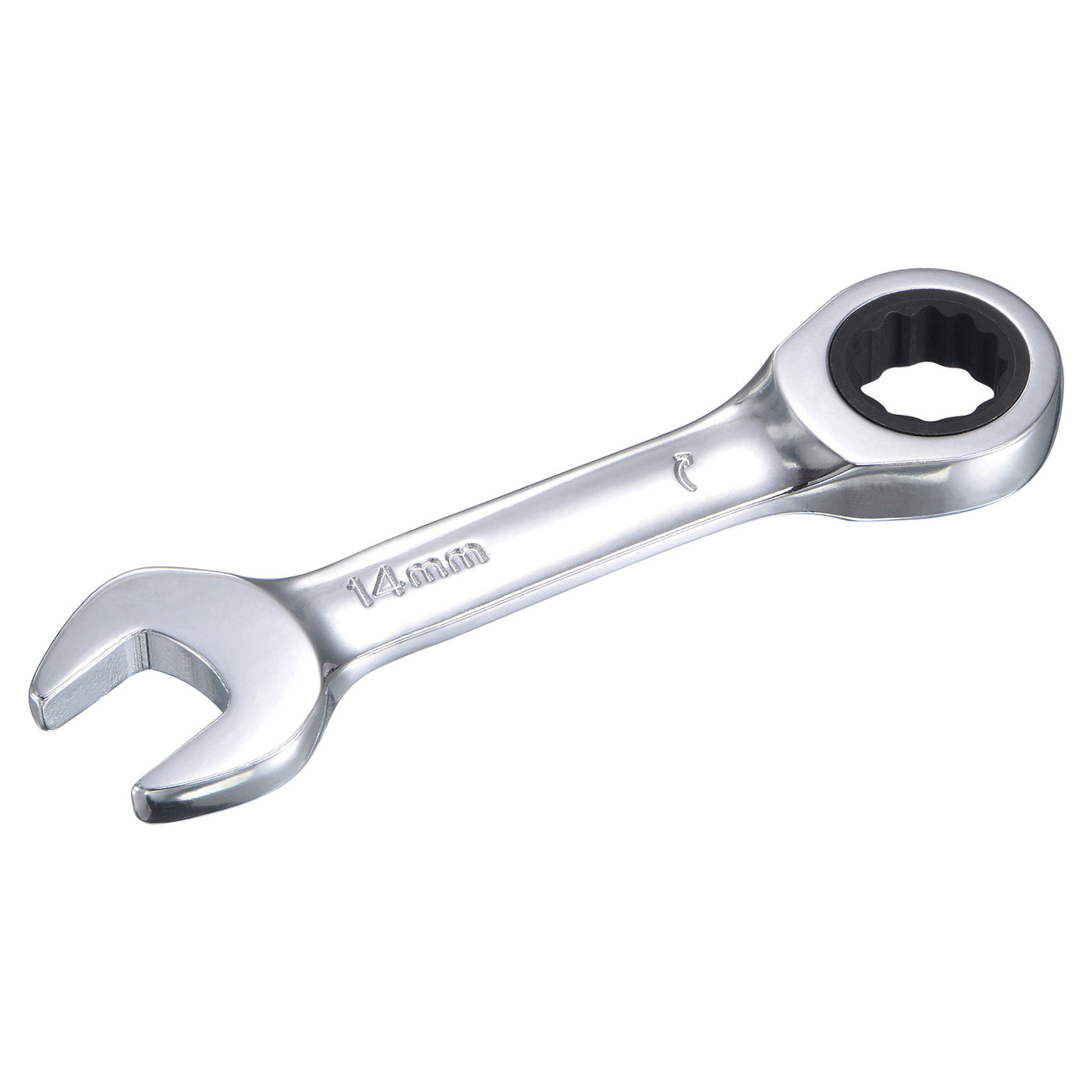 Harfington Stubby Ratcheting Combination Wrench Metric 72 Teeth Box Ended Tools, CR-V