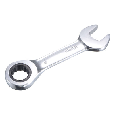 Harfington Stubby Ratcheting Combination Wrench Metric 72 Teeth Box Ended Tools, CR-V