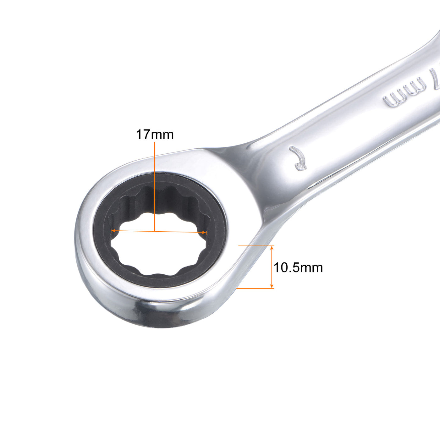 Harfington Stubby Ratcheting Combination Wrench Metric 72 Teeth Box Ended Tools, CR-V