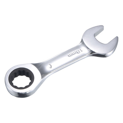 Harfington Stubby Ratcheting Combination Wrench Metric 72 Teeth Box Ended Tools, CR-V