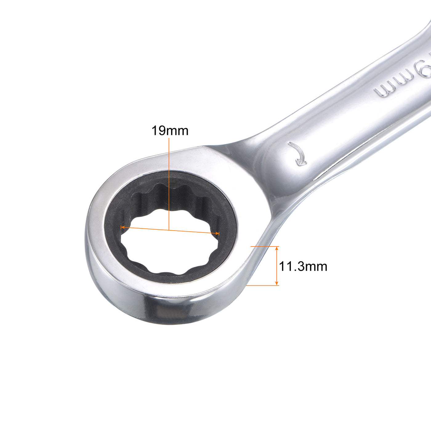 Harfington Stubby Ratcheting Combination Wrench Metric 72 Teeth Box Ended Tools, CR-V