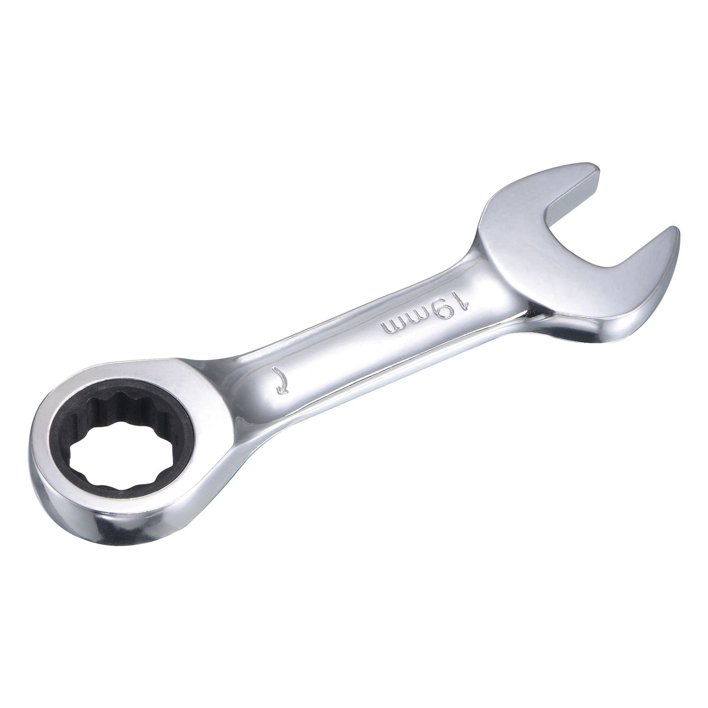Harfington Stubby Ratcheting Combination Wrench Metric 72 Teeth Box Ended Tools, CR-V