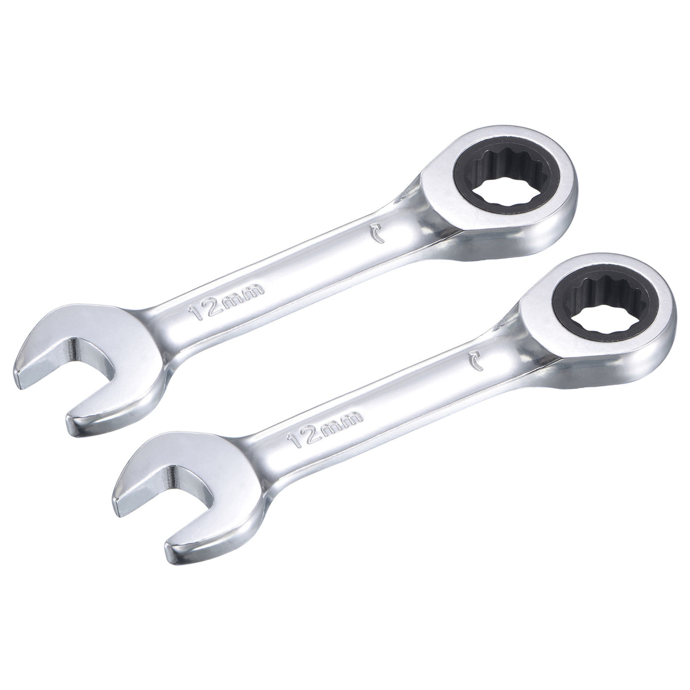 Harfington Stubby Ratcheting Combination Wrench 72 Teeth Box Ended Tools, CR-V