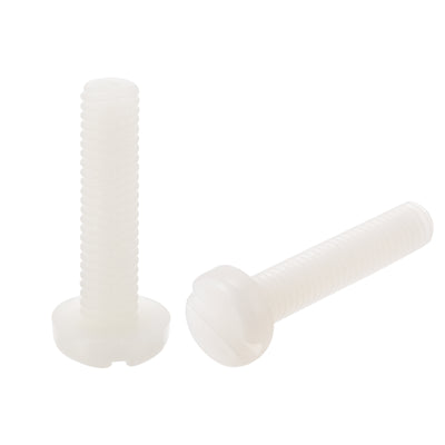 Harfington M6 x 25mm Nylon Machine Screws, Pan Head Slotted Screw Fasteners, 32pcs