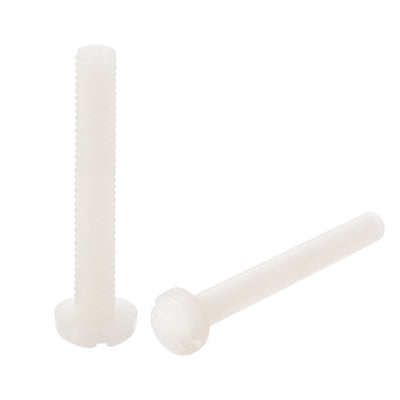 Harfington M6 x 40mm Nylon Machine Screws, Pan Head Slotted Screw Fasteners, 24pcs