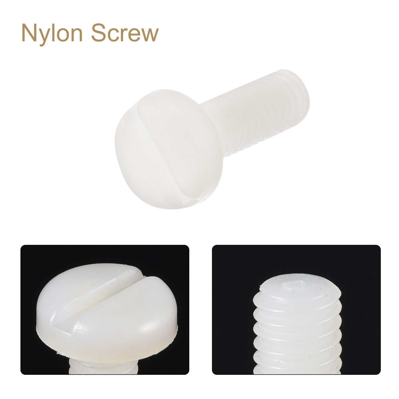 Harfington M4 x 25mm Nylon Machine Screws, Pan Head Slotted Screw Fasteners, 20pcs